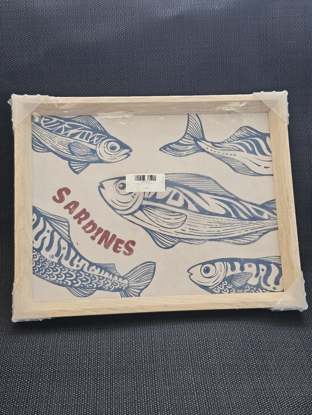 Framed Sardine Fish Wall Art 12x16 Canvas Print